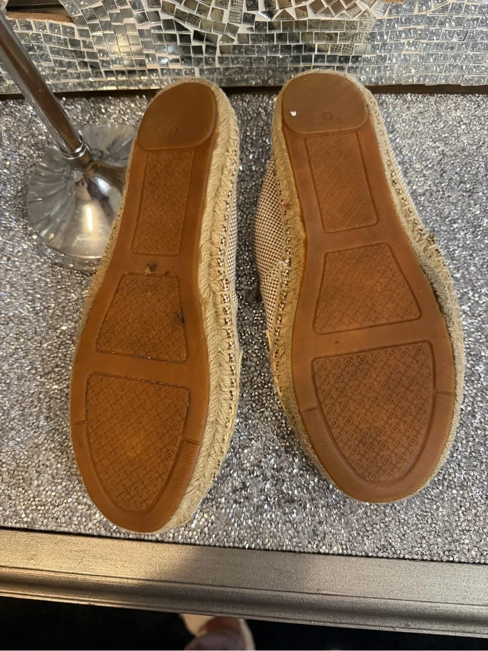 💗Tory Burch Woven Logo Espadrille Flats Size 8